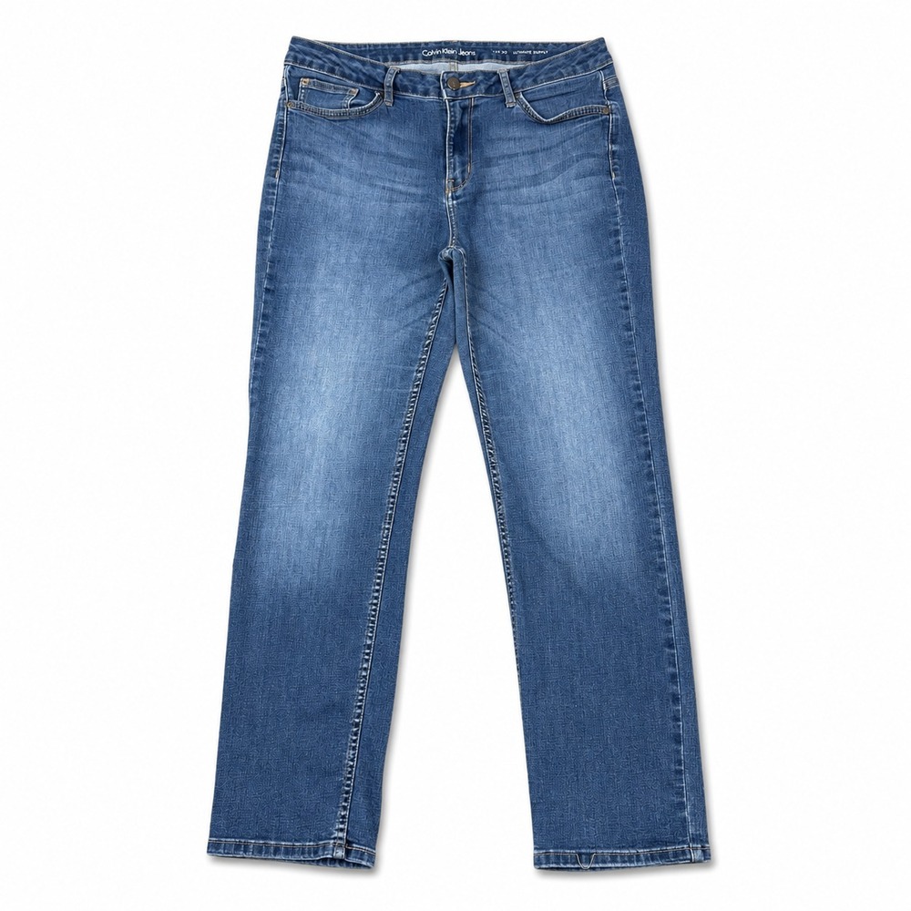 Calvin Klein Jeans Ultimate Skinny Womens Size 14x30 Medium Wash Stretch‎ Denim